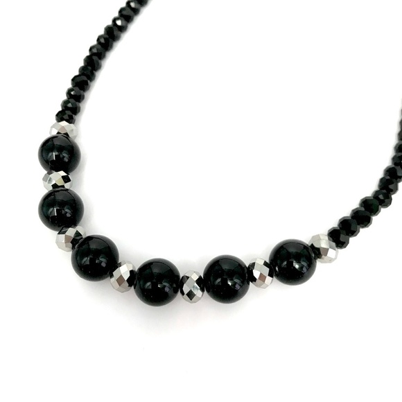Sparkly Black Beaded Necklace​​​ - Picture 2 of 3